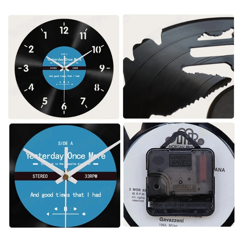 Elegant Counterclockwise Wall Clock 12Inch Quiet Mechanism Vinyls