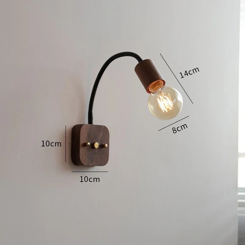 LED Wall Lamp Vintage Wabi-sabi Interior Lighting Adjustable Rotating Night Light