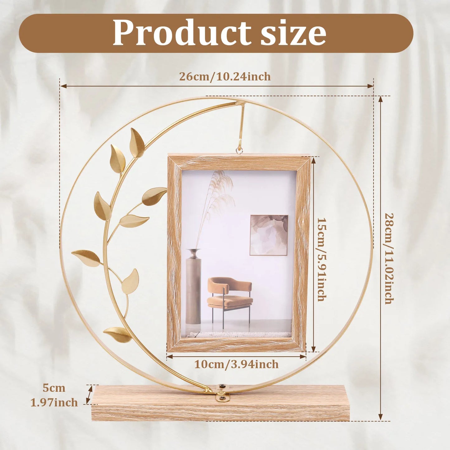 Double Sided Picture Frame Iron Art Frame Rack Desktop Ornament Photo Frame