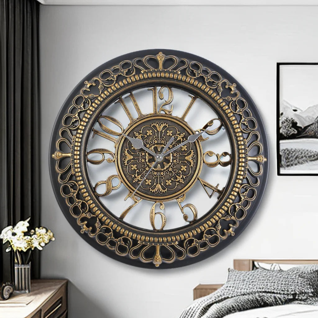 European creative 12 inch wall clock living room