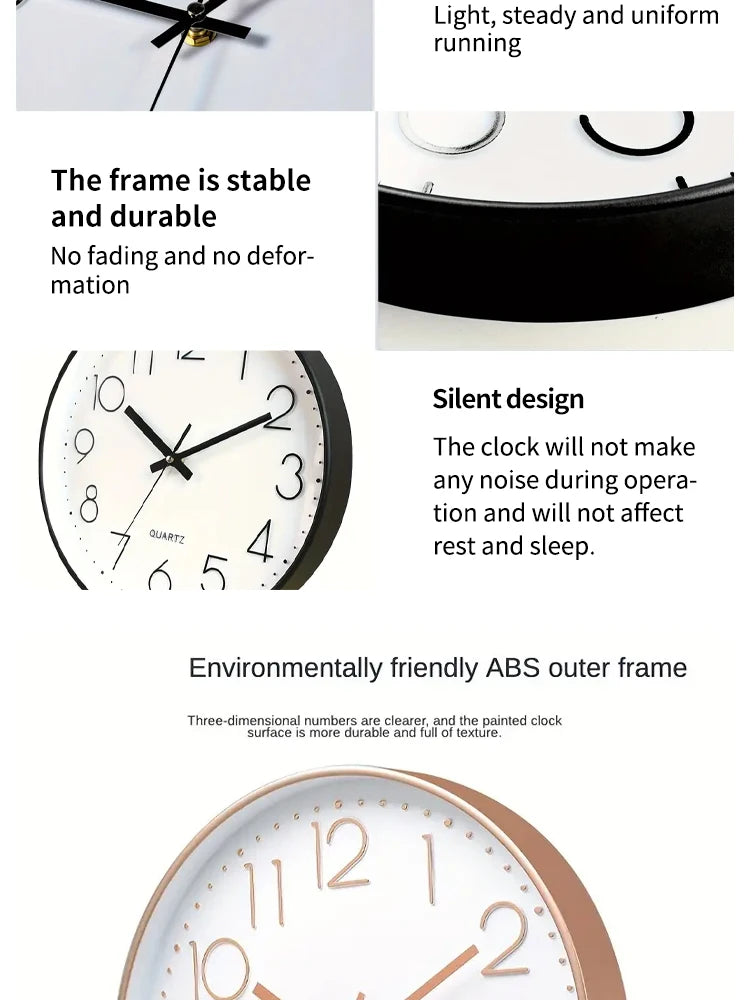 8 Inch Mute Wall Clock Simple Digital Wall Clock