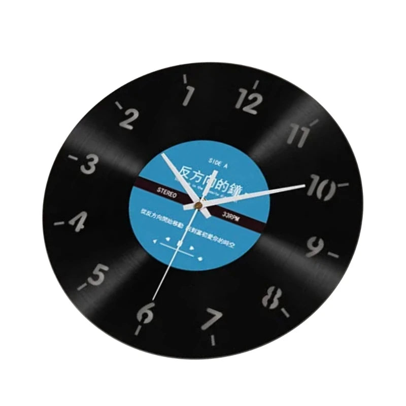 Elegant Counterclockwise Wall Clock 12Inch Quiet Mechanism Vinyls
