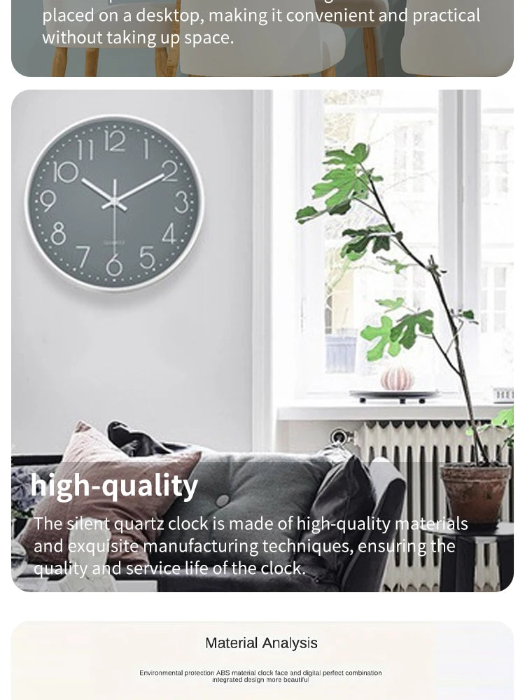 8 Inch Mute Wall Clock Simple Digital Wall Clock