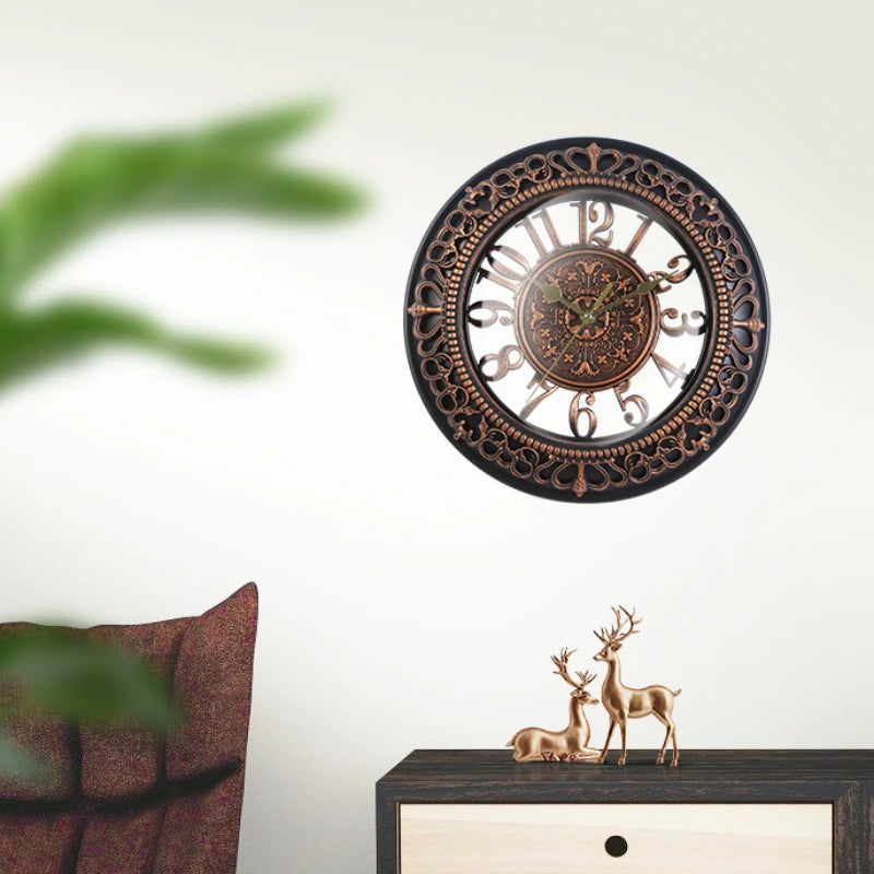 European creative 12 inch wall clock living room