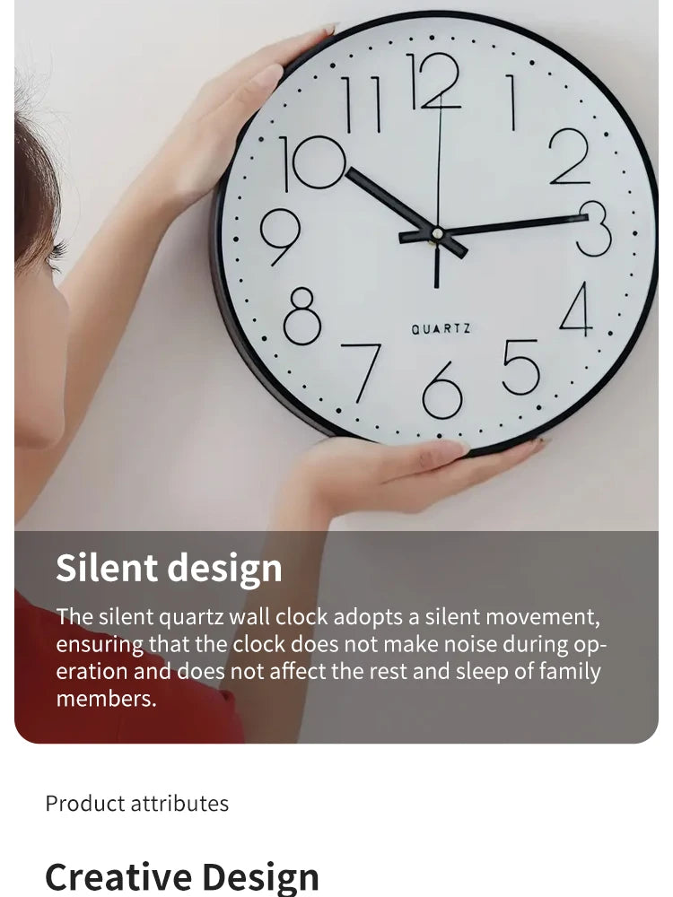 8 Inch Mute Wall Clock Simple Digital Wall Clock