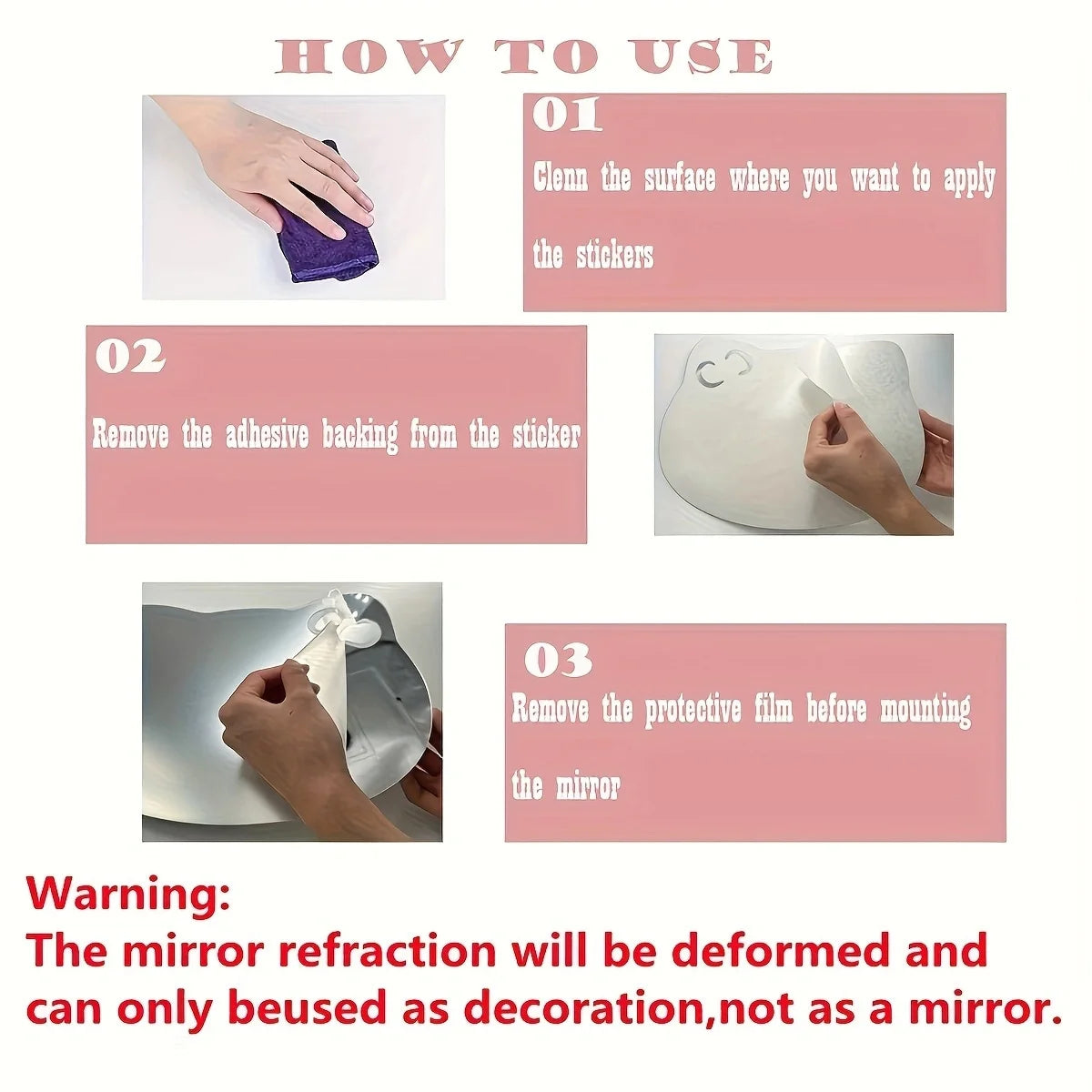 1pc 30cm/1.66mm Round Mirror, Self-Adhesive Non-Glass Mirror
