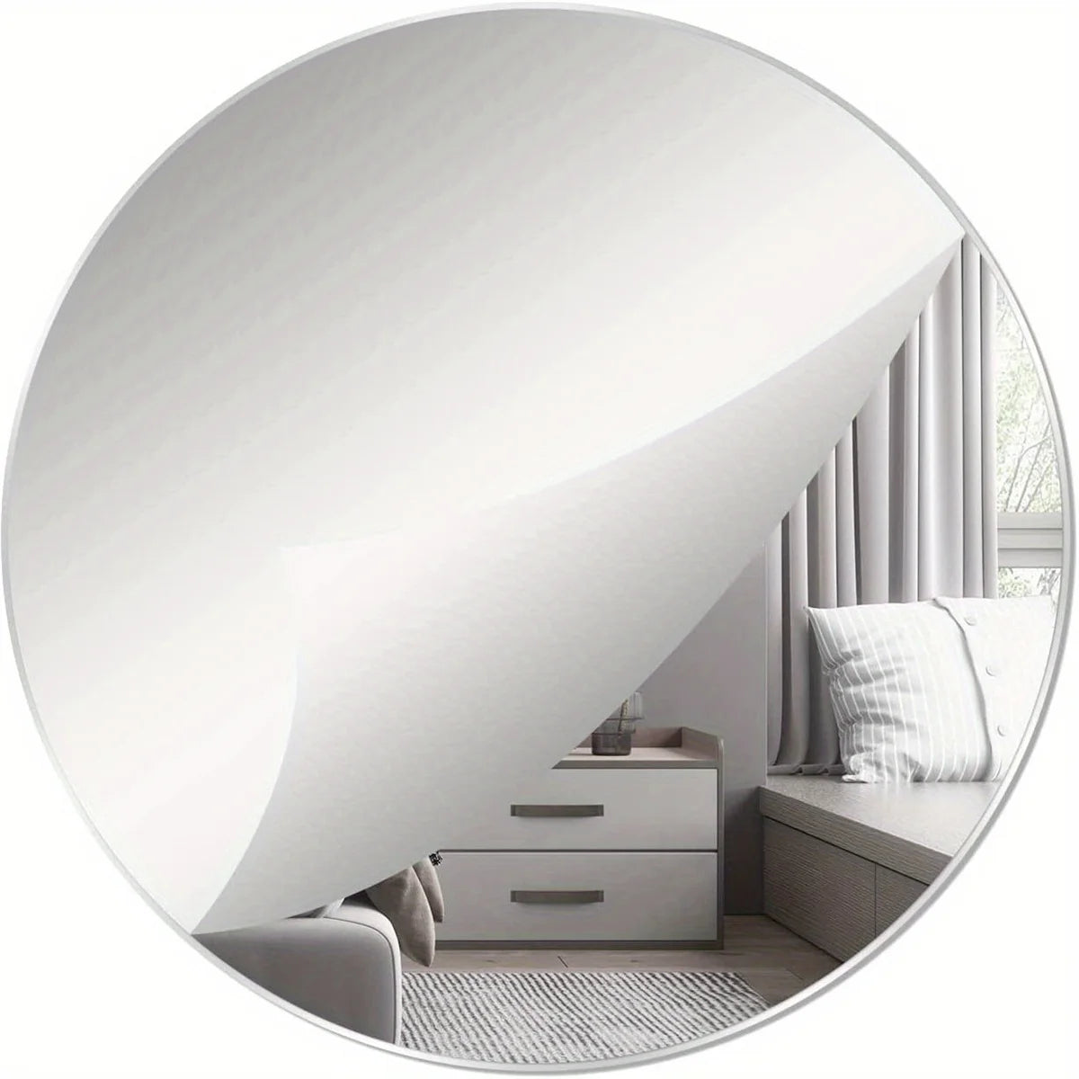 1pc 30cm/1.66mm Round Mirror, Self-Adhesive Non-Glass Mirror