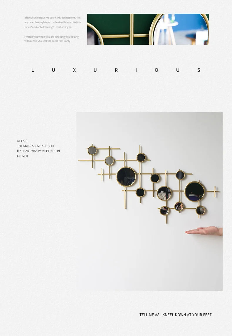 European-style round combination wall decoration mirror