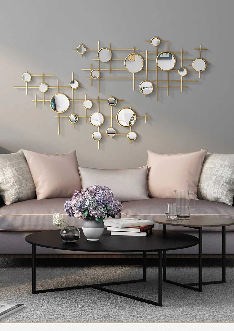 European-style round combination wall decoration mirror