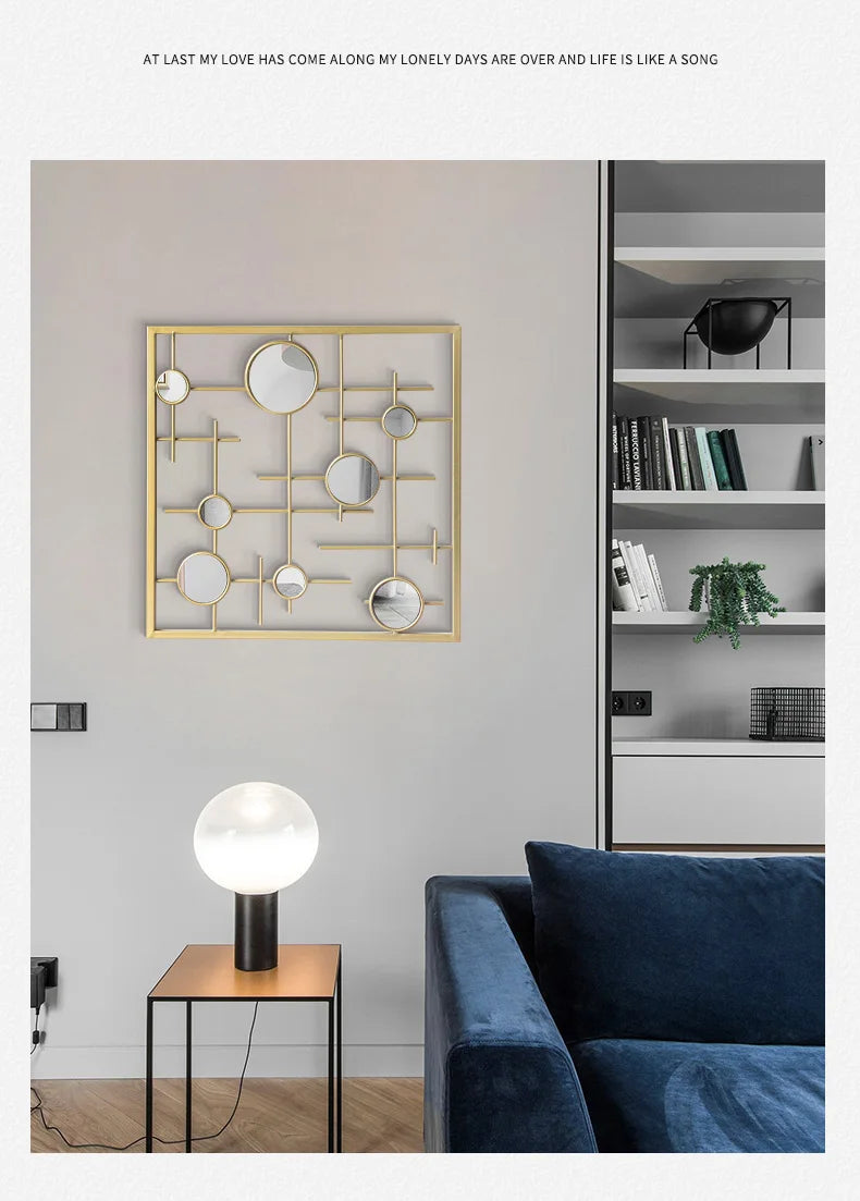 European-style round combination wall decoration mirror