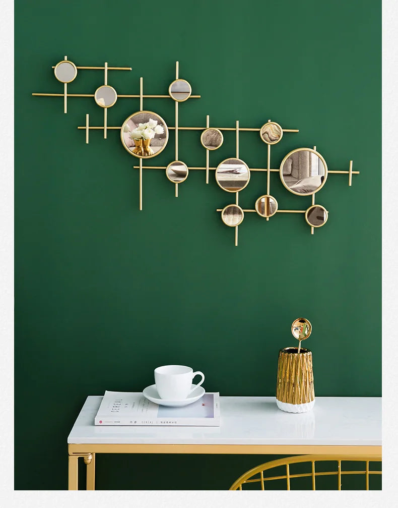 European-style round combination wall decoration mirror