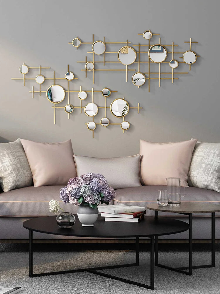 European-style round combination wall decoration mirror