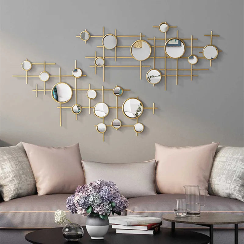European-style round combination wall decoration mirror