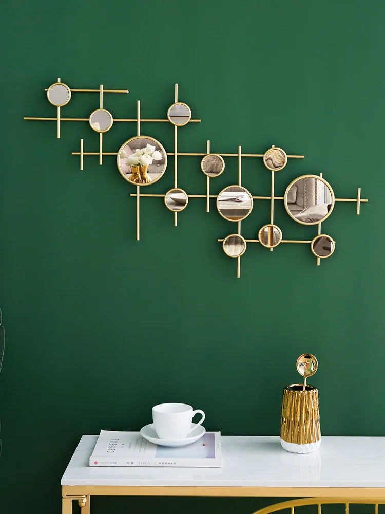 European-style round combination wall decoration mirror