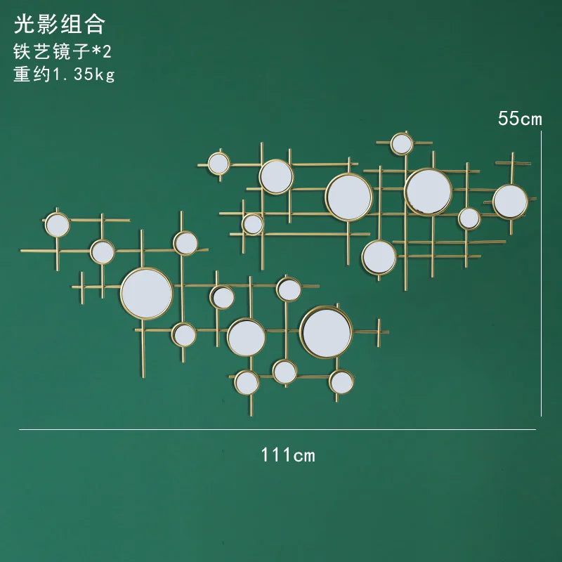 European-style round combination wall decoration mirror