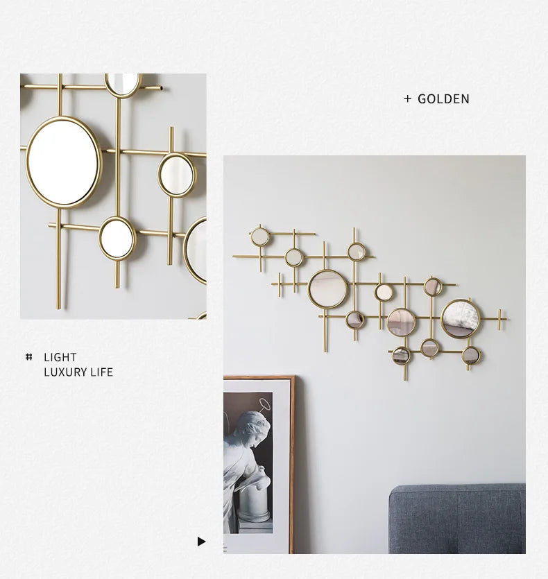 European-style round combination wall decoration mirror