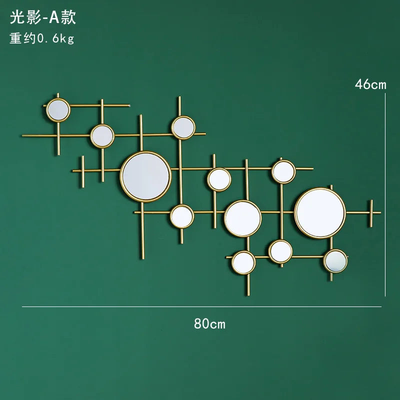 European-style round combination wall decoration mirror