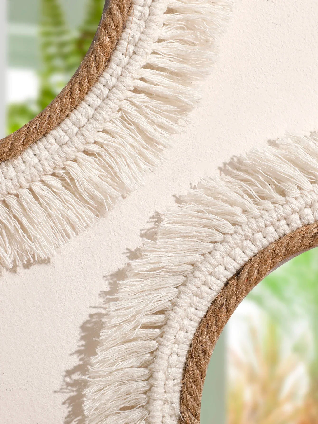 Bohemian Handmade Woven Wall Mounted Home Decoration Mirror Handicraft Decoration