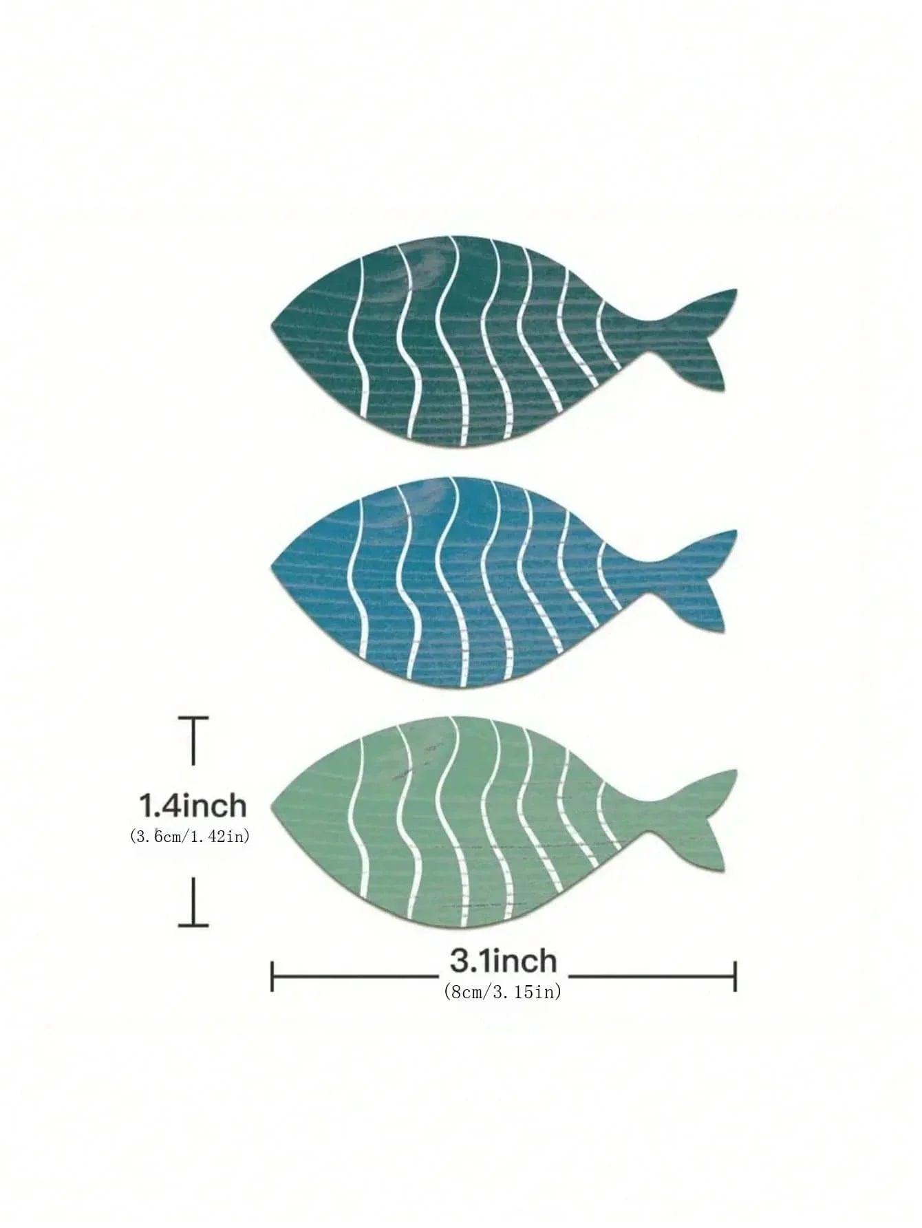 20pcs/set Wooden Fish Wall Decor Coastal Beach Decoration DIY Living Room Wall for Home Lake House Decor