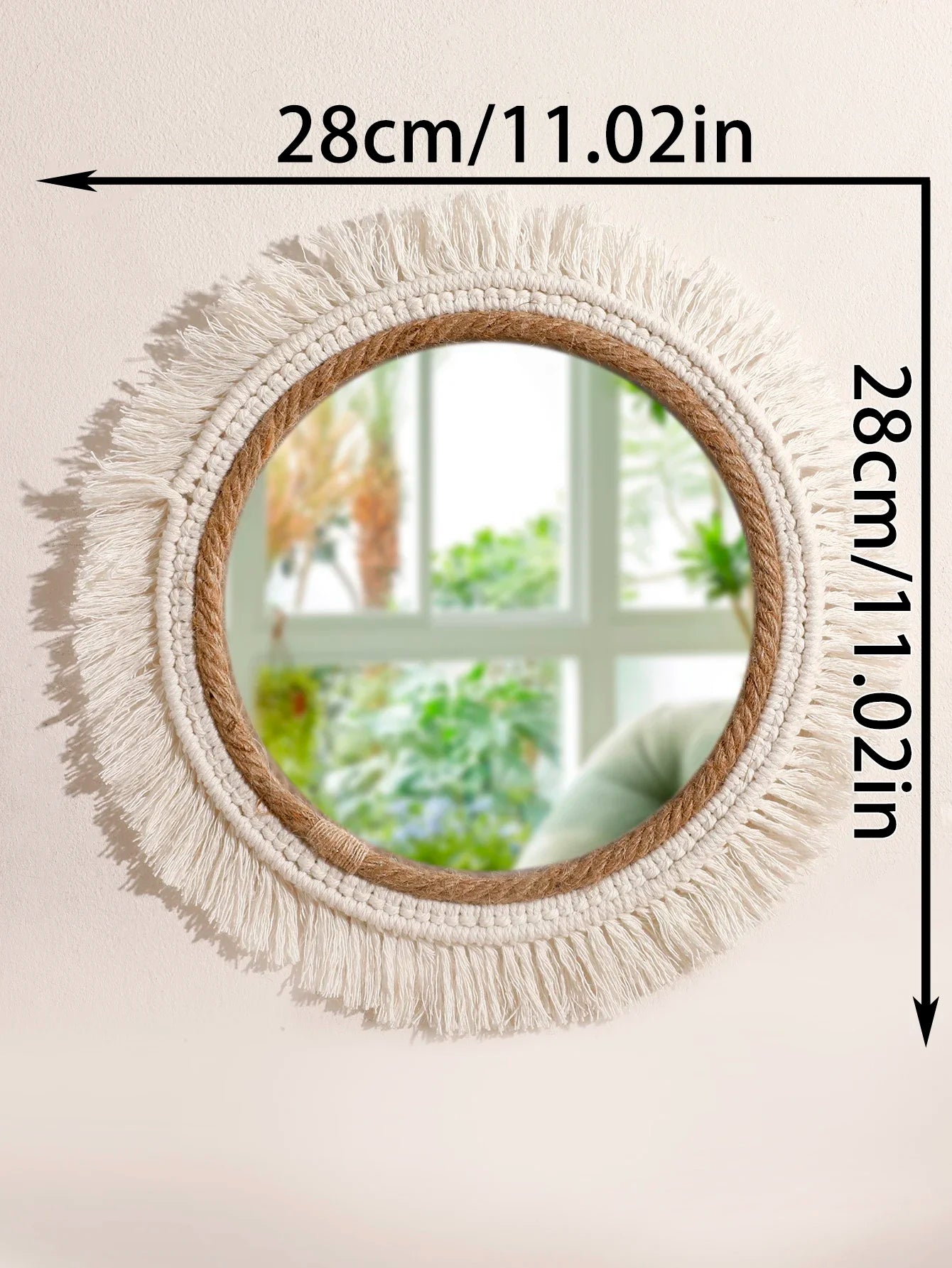 Bohemian Handmade Woven Wall Mounted Home Decoration Mirror Handicraft Decoration