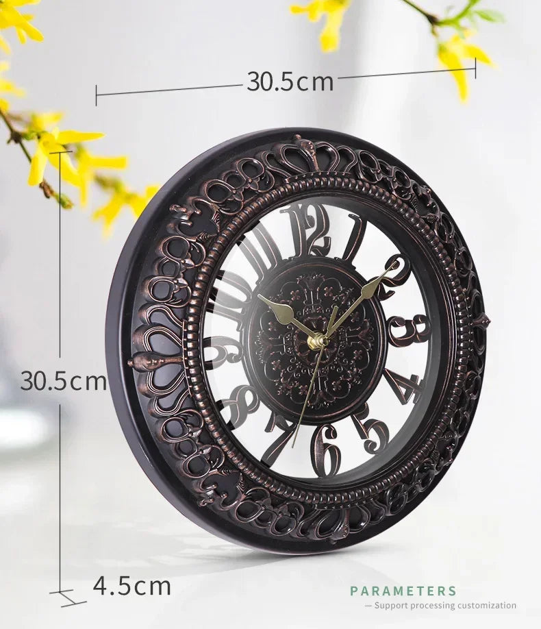 European creative 12 inch wall clock living room