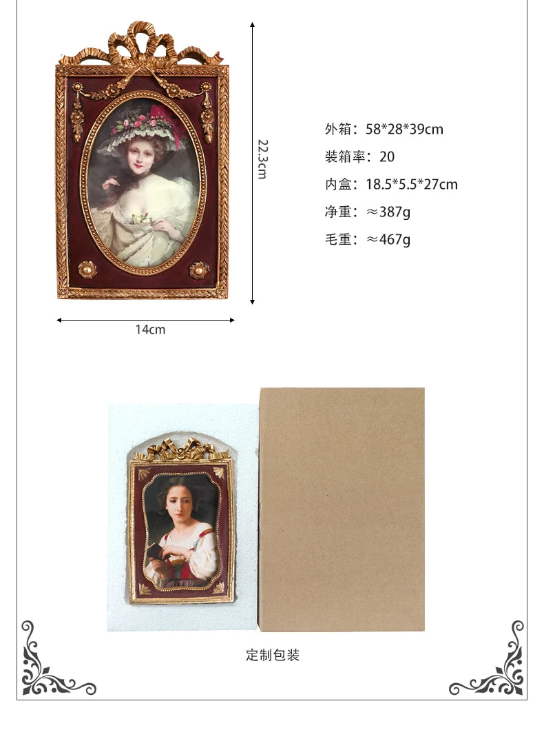 France light luxury products elegant princess style retro gold carving European photo frame