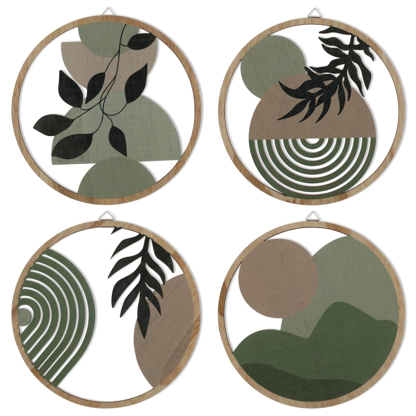 4Pcs Wood Wall Decor Hanging Wall Art Decor Elegant Bohemian Wall Decor