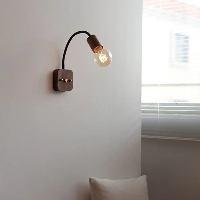 LED Wall Lamp Vintage Wabi-sabi  Interior Lighting Adjustable Rotating Night Light