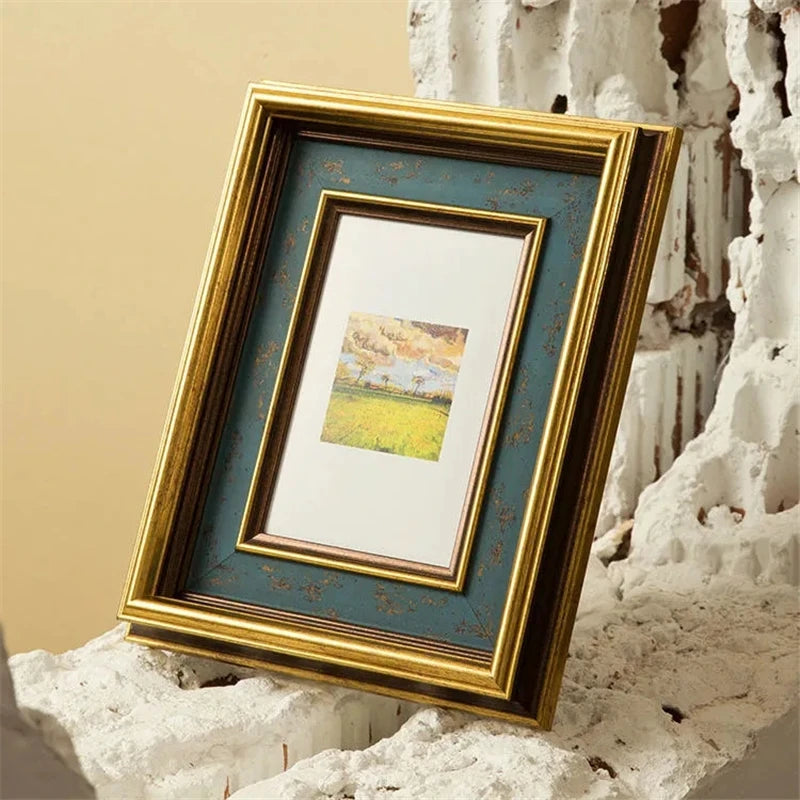 American Retro Style Golden Border Small Photo Frame