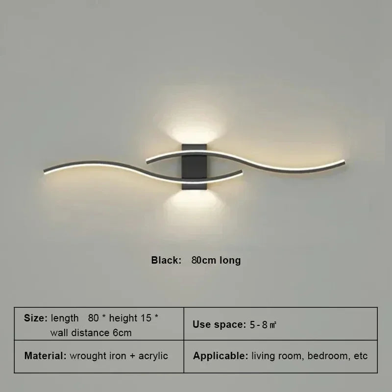 Wall Lamp LED Long Strip 60/80 Wall Sconce Home Decora Living Room Background