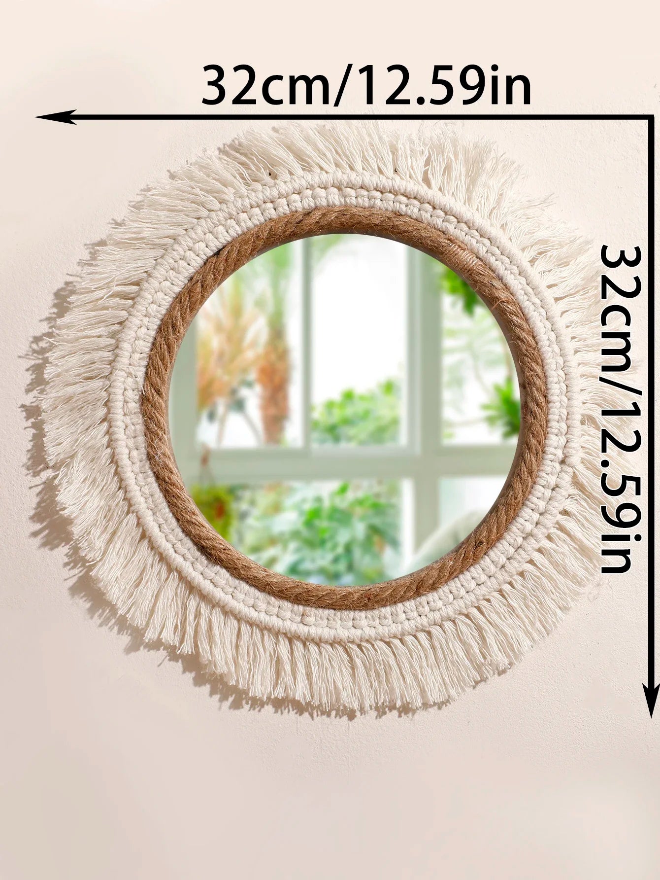 Bohemian Handmade Woven Wall Mounted Home Decoration Mirror Handicraft Decoration