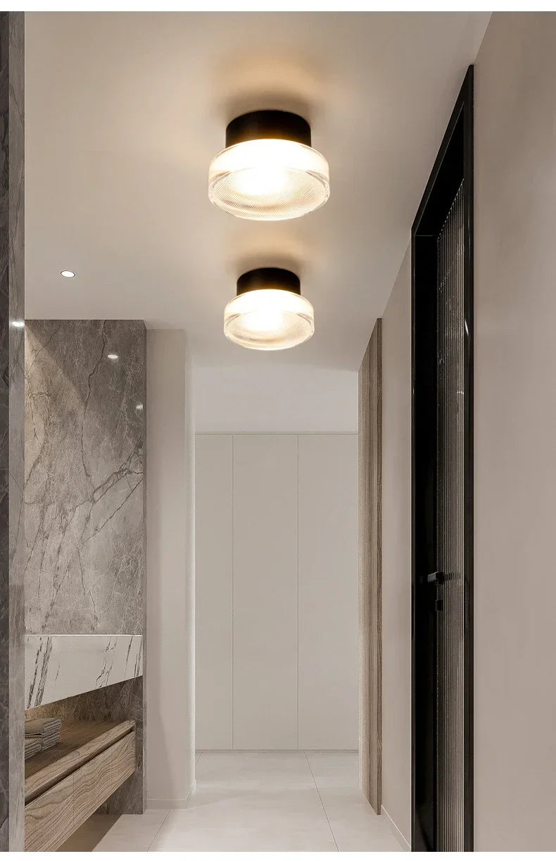 Modern Round Wall Lamp LED Glass Wall Light Sconce Living Room