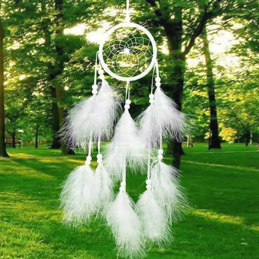 Dream Catcher Wind Chimes Thread Handmade Feather Wall Hanging Decor