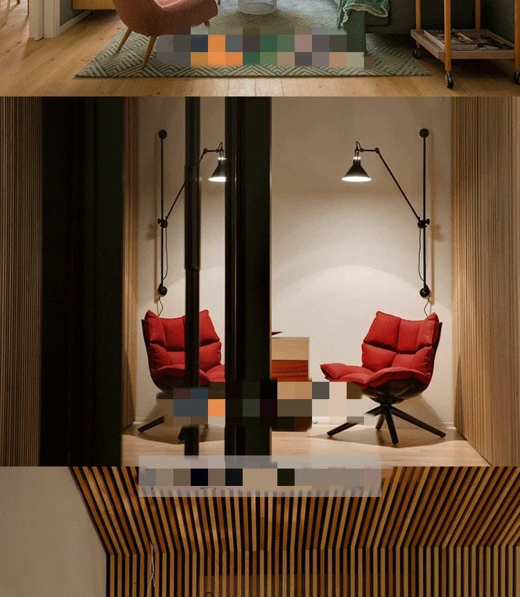 Industrial Style Long Wall Light Creative Design Long Pole Swing Arm Telescopic Eye Protection Lamp Living Room Reading Lamp