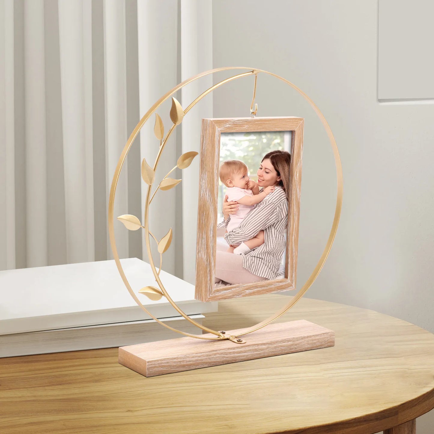 Double Sided Picture Frame Iron Art Frame Rack Desktop Ornament Photo Frame