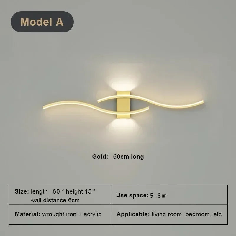 Wall Lamp LED Long Strip 60/80 Wall Sconce Home Decora Living Room Background