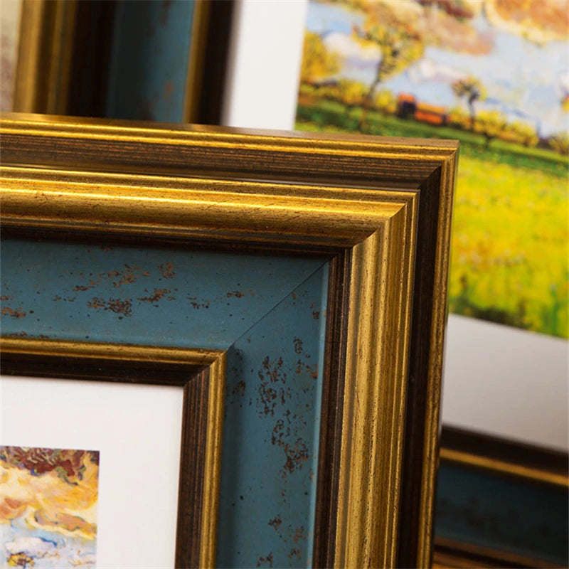 American Retro Style Golden Border Small Photo Frame