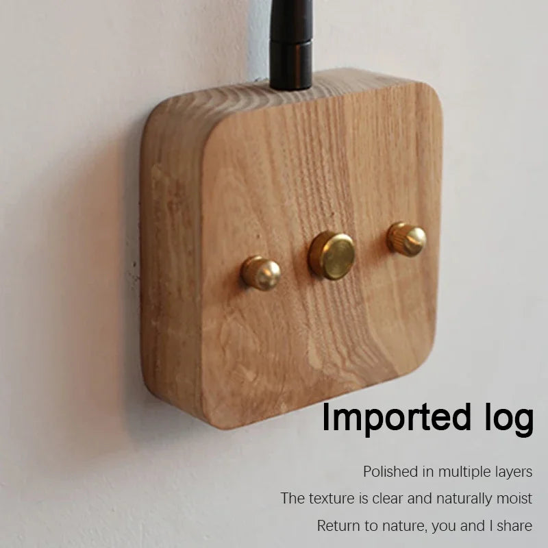 LED Wall Lamp Vintage Wabi-sabi  Interior Lighting Adjustable Rotating Night Light