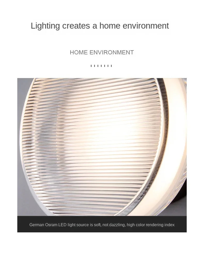 Modern Round Wall Lamp LED Glass Wall Light Sconce Living Room