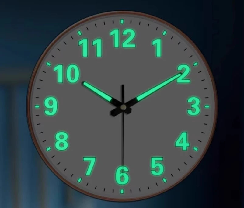 Moon Phase Wall Clock With Built-in LED Light Modern Silent Living Room