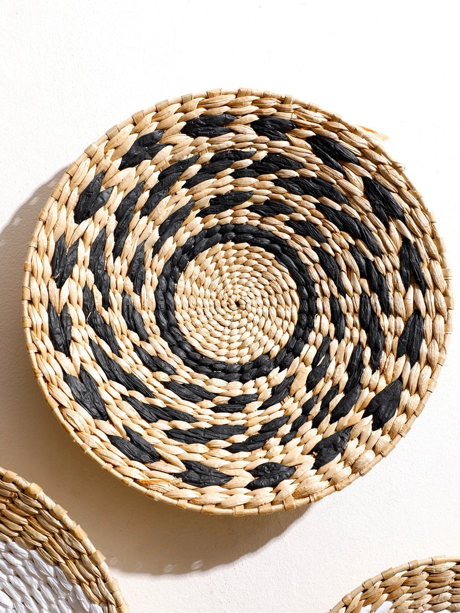 Wall Basket Decor Boho Handmade Seagrass Wall Hanging Decor Natural Basket