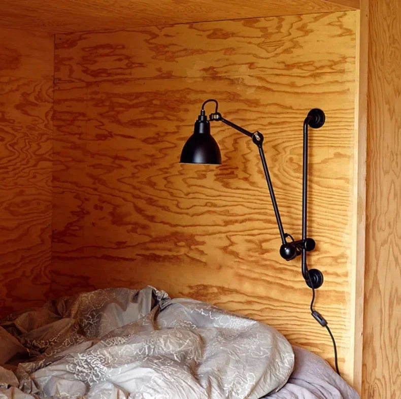 Industrial Style Long Wall Light Creative Design Long Pole Swing Arm Telescopic Eye Protection Lamp Living Room Reading Lamp