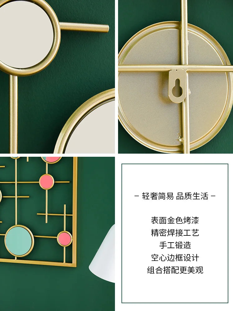 European-style round combination wall decoration mirror