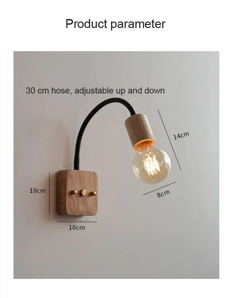 LED Wall Lamp Vintage Wabi-sabi  Interior Lighting Adjustable Rotating Night Light