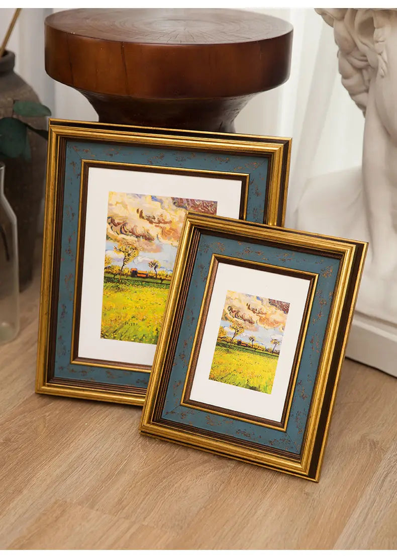 American Retro Style Golden Border Small Photo Frame