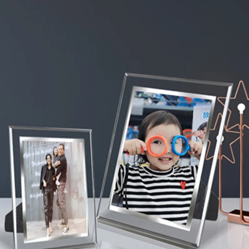 Set of 2 crystal photo frame 5 7 6 8 10 inch 7 inch creative glass custom photo free photo