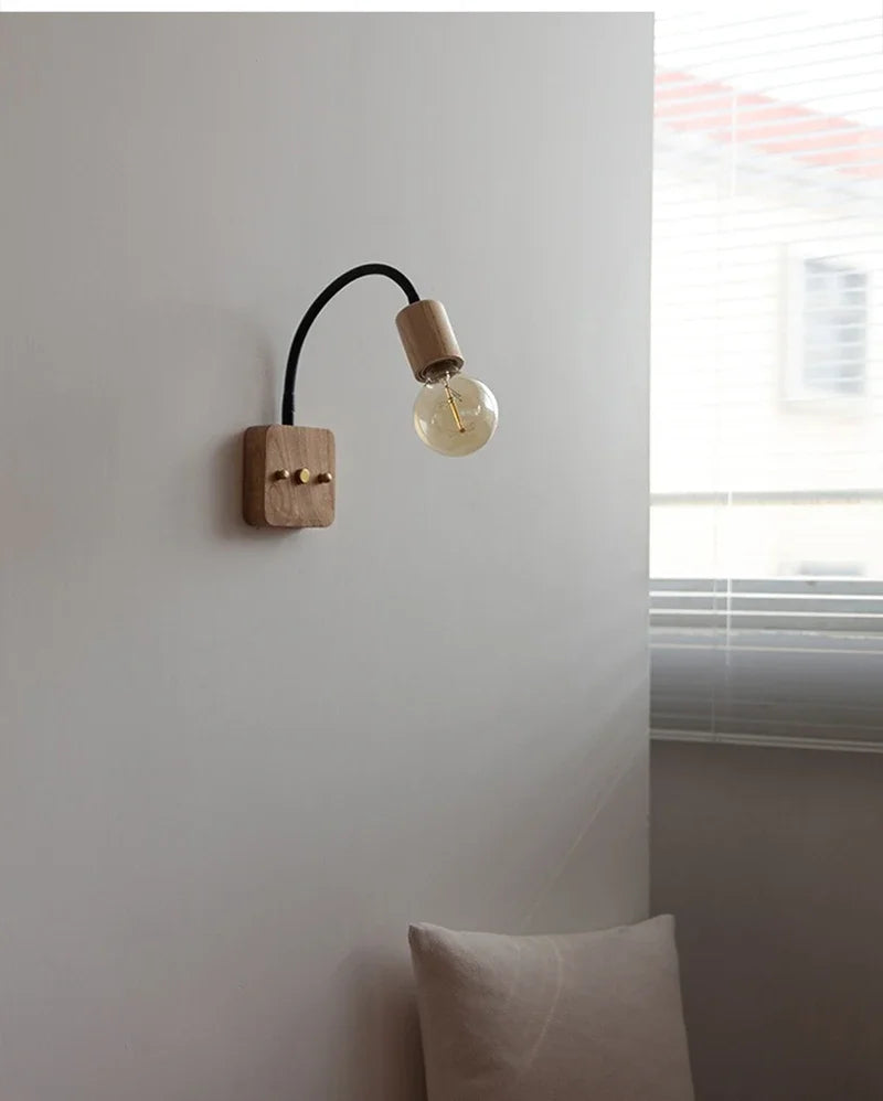 LED Wall Lamp Vintage Wabi-sabi  Interior Lighting Adjustable Rotating Night Light