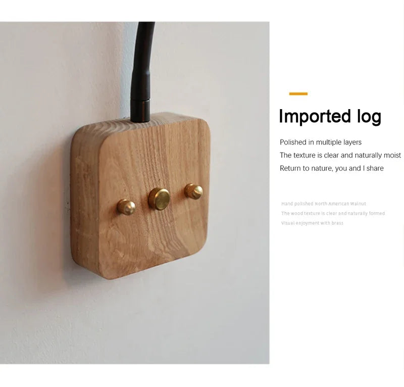 LED Wall Lamp Vintage Wabi-sabi  Interior Lighting Adjustable Rotating Night Light