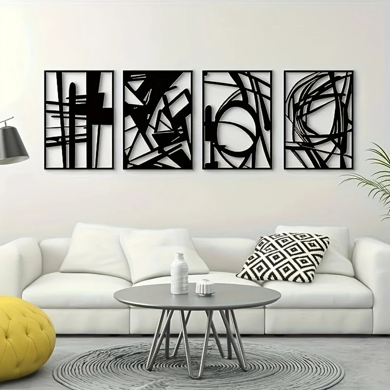 HelloYoung Abstract Metal Wall Art, Minimalist Decorative Single Line Art Wall Decor