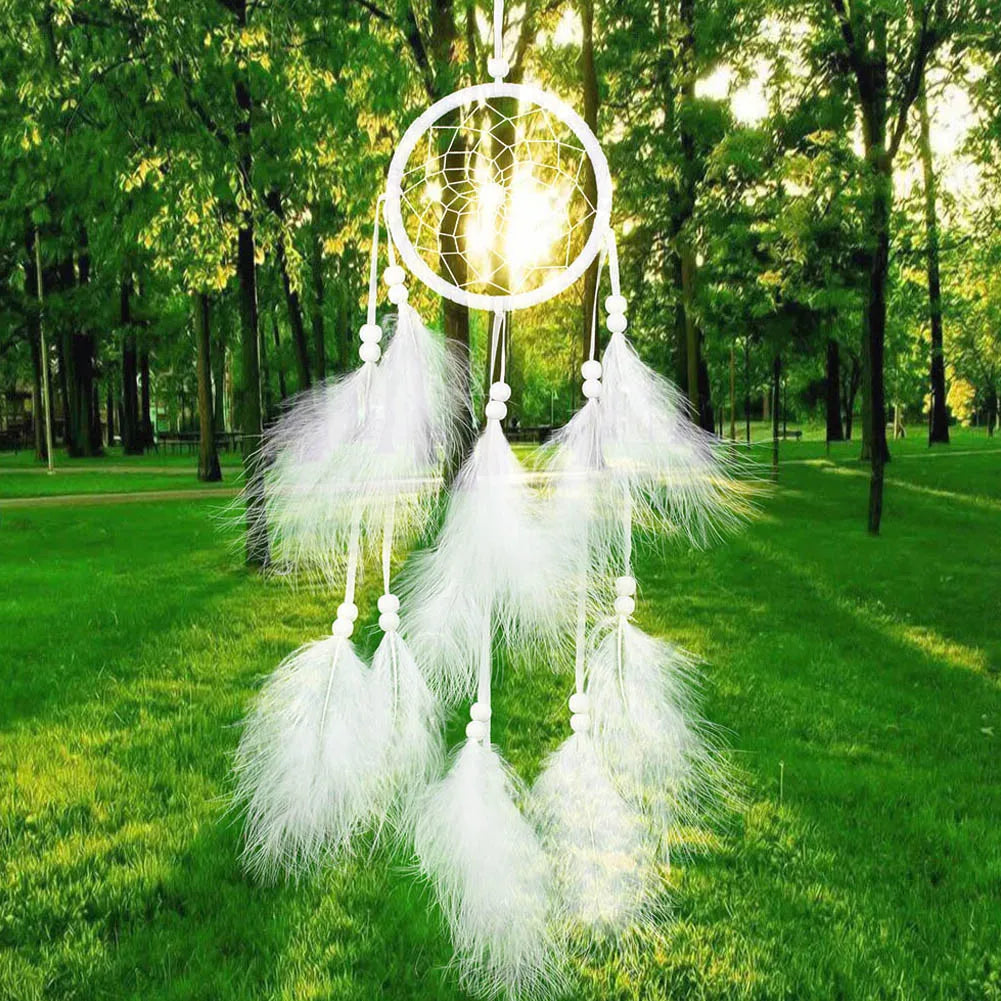 Dream Catcher Wind Chimes Thread Handmade Feather Wall Hanging Decor